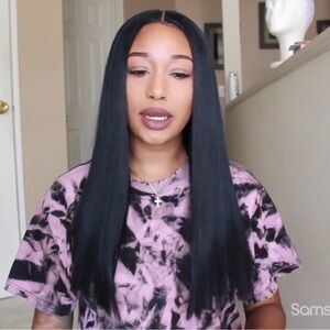 NWT Bobbi Boss Yara long lace front wig mlf202 black color 1 Synthetic bob Wig